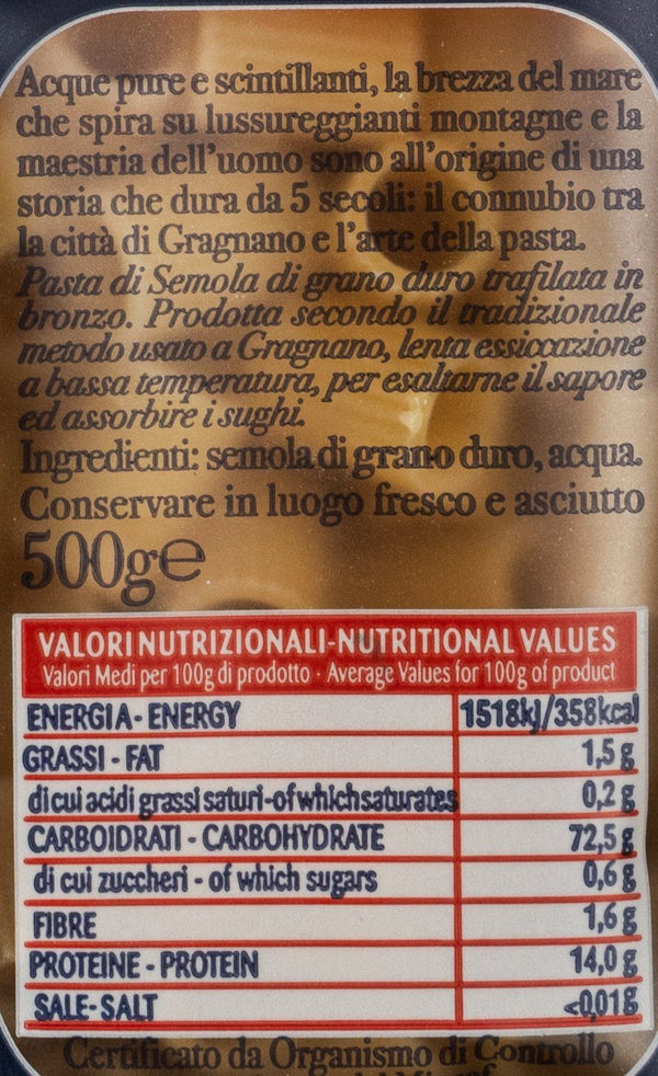 Pasta Gragnano IGP - Canneroni Rigati La Meraviglia 